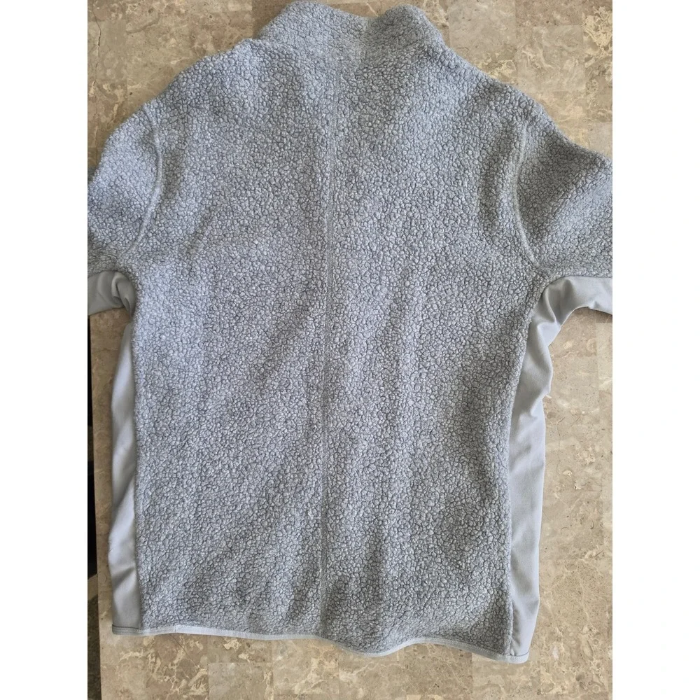 Lululemon Tundra Trek Half Zip Pullover Grey Wool Silk Blend Sherpa Mens L